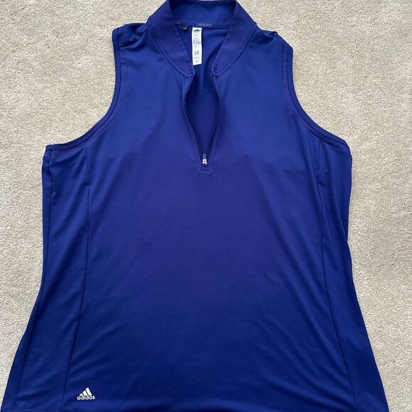 Adidas Women's Navy Zip Tank Top - Picture 1 of 3